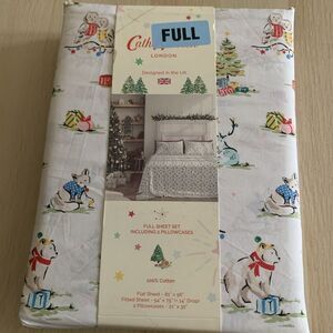 New! Cath Kidston London Cotton Sheet Set Full Christmas Animals Nature 4PC